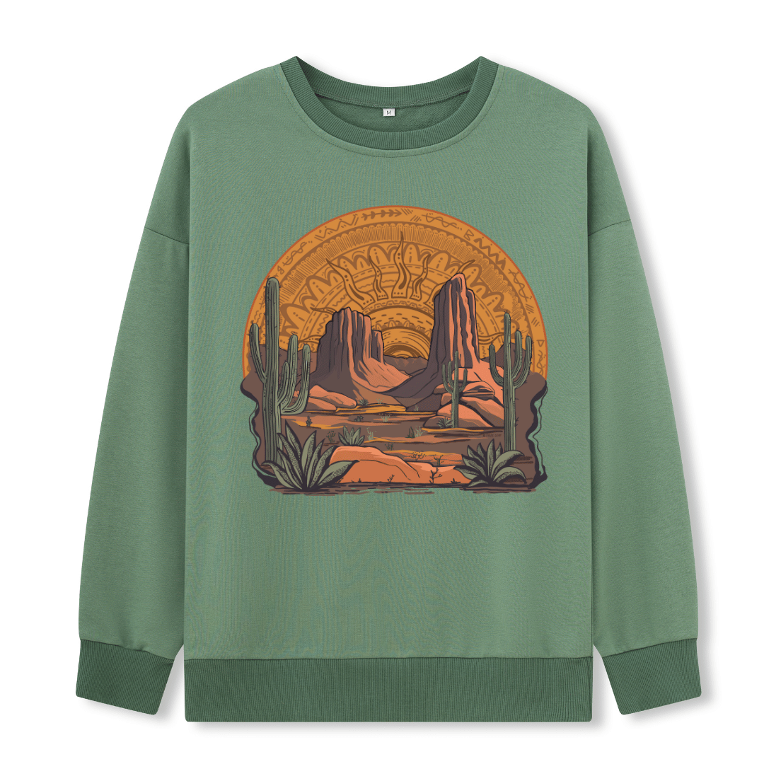 Golden Desert Front-printed Sweatshirt