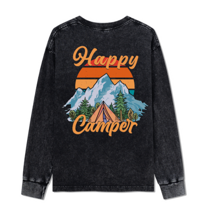 Happy Camper Washed Long Sleeve Top