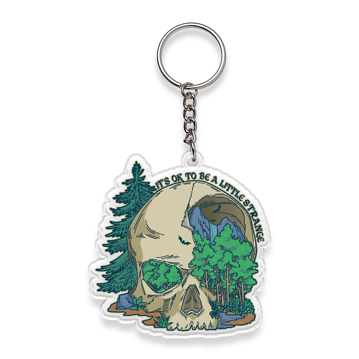 Freeleaf Skull Mountain Double-Sided Acrylic Keychain