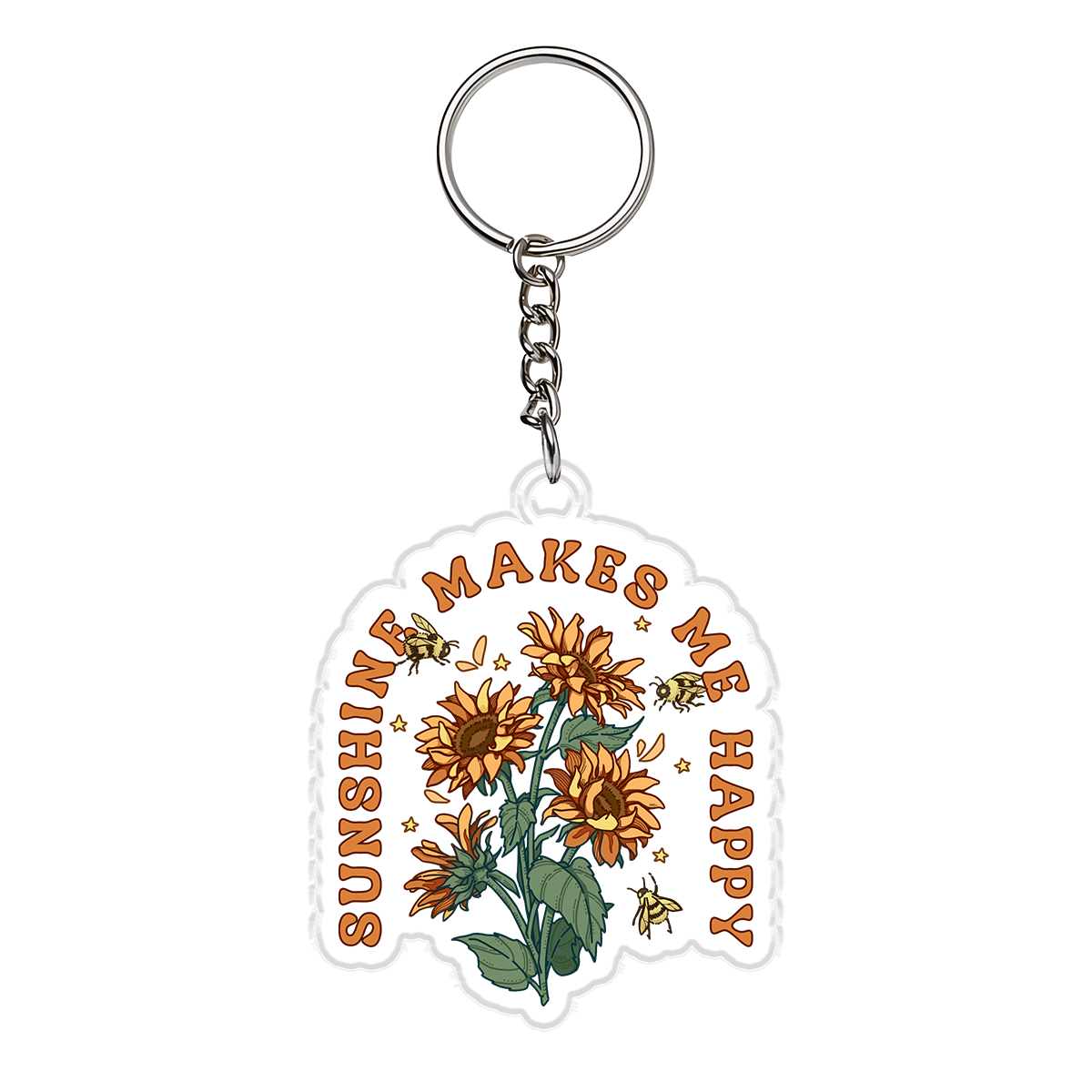 Freeleaf Sunshine Makes Me Happy Double-Sided Acrylic Keychain