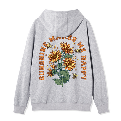 Freeleaf Sunshine Makes Me Happy Unisex Nature Inspired Fleece Full-Zip Hoodie