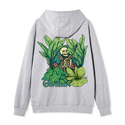 Freeleaf Gardener Back-printed Unisex Nature Inspired Fleece Full-Zip Hoodie