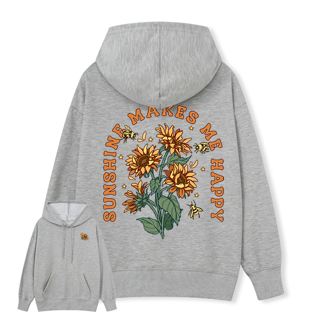 Freeleaf Sunshine Makes Me Happy Unisex Nature Inspired Hoodie