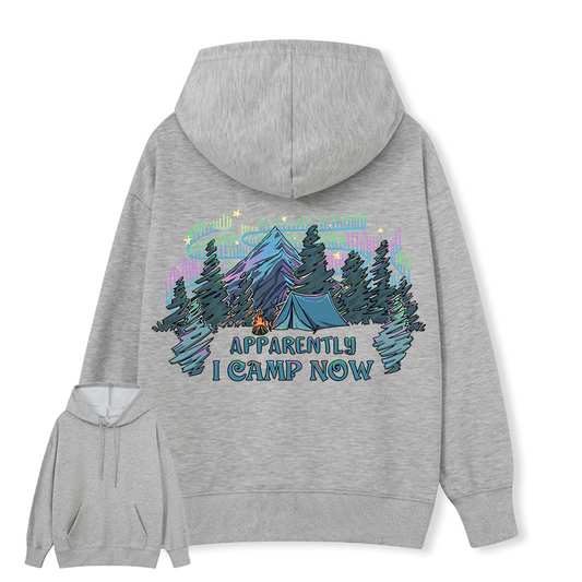 Freeleaf I Camping Now In The Land of Aurora Back-printed Hoodie