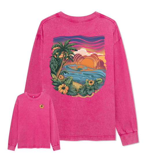 Golden Beach Washed Long Sleeve Top