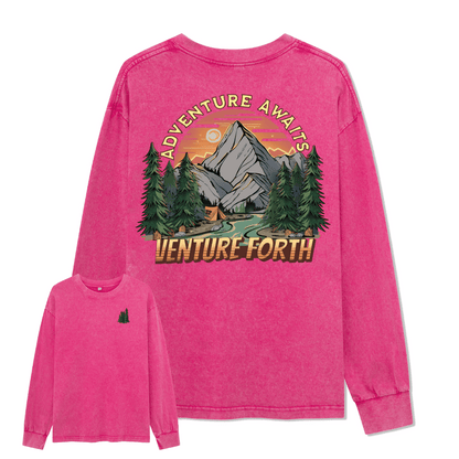 Adventure Awaits Washed Long Sleeve Top