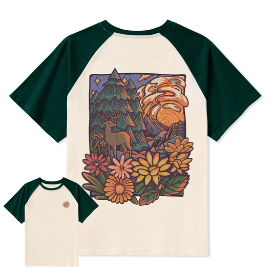 Wander In The Forest Raglan Short Sleeve Top