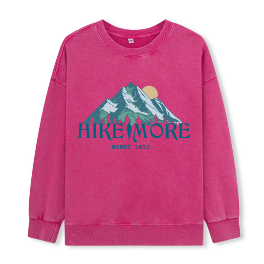 Hike More Front-printed Washed Sweatshirt