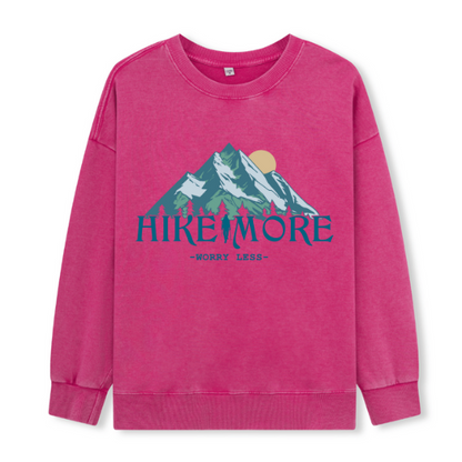 Hike More Front-printed Washed Sweatshirt