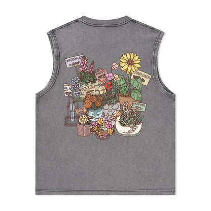 Freeleaf Flourishing Garden Nature Inspired Unisex Washed Tank Tops