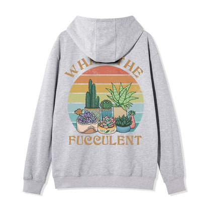 Freeleaf What the Fucculent Unisex Back-printed Fleece Full-Zip Hoodie