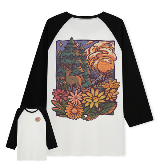 Wander In The Forest Raglan Long Sleeve Top