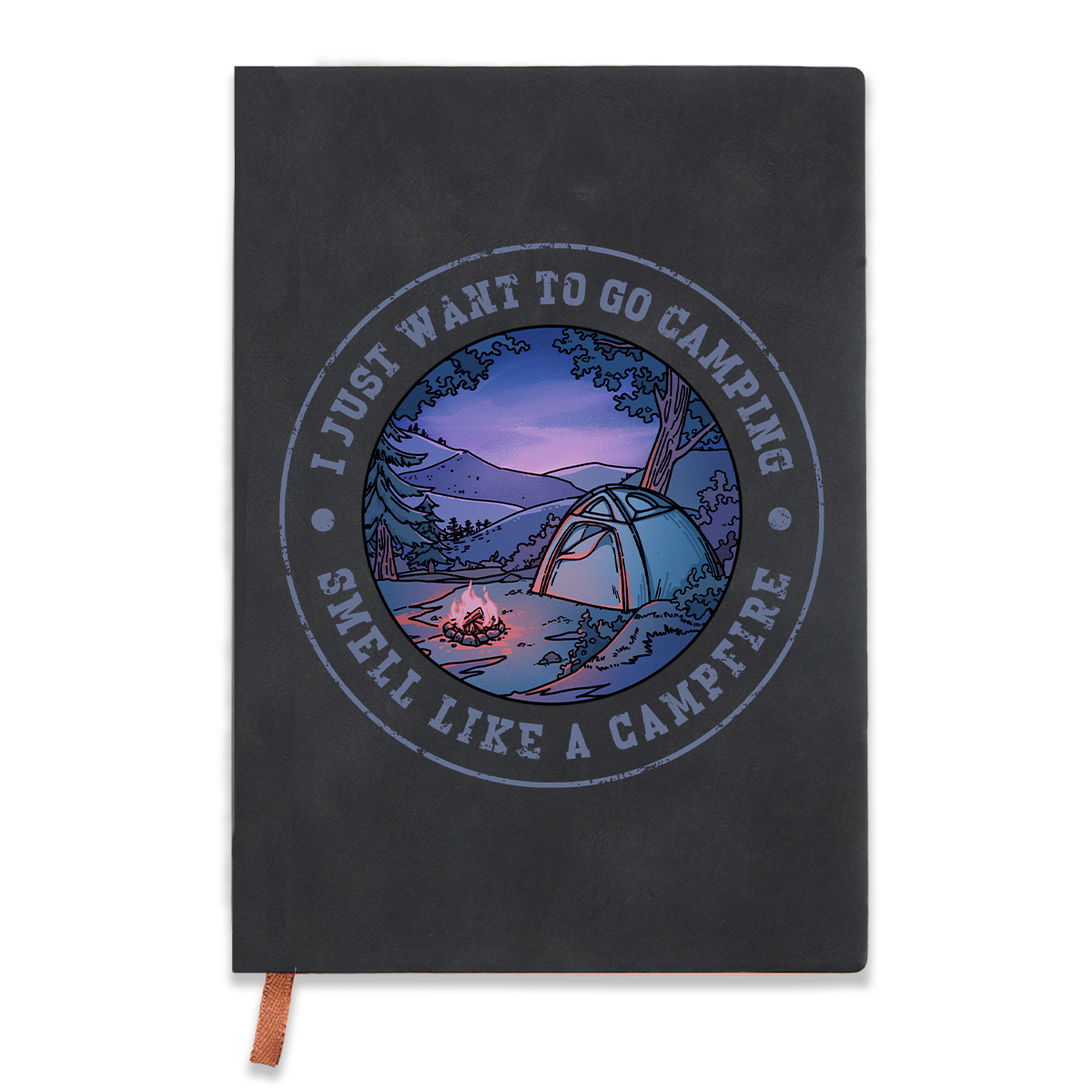 Freeleaf  Just Want To Go Camping Vintage Leather Journal Notebook