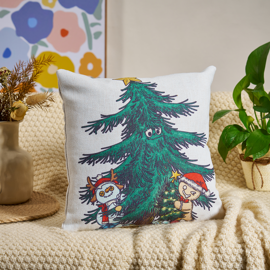 Freeleaf Merry Christmas Cotton Linen Cushion Pillow