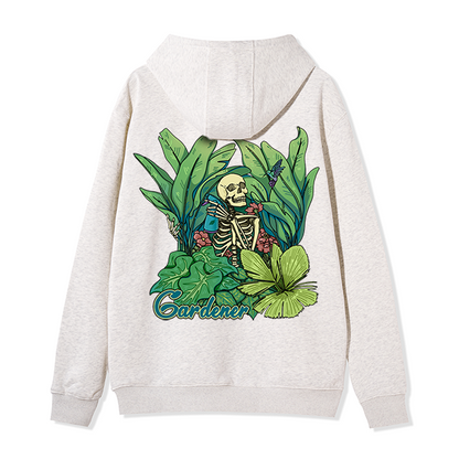 Freeleaf Gardener Back-printed Unisex Nature Inspired Fleece Full-Zip Hoodie