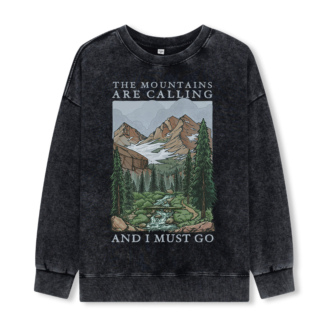 Freeleaf The Mountains Are Calling Unisex Washed Sweatshirt