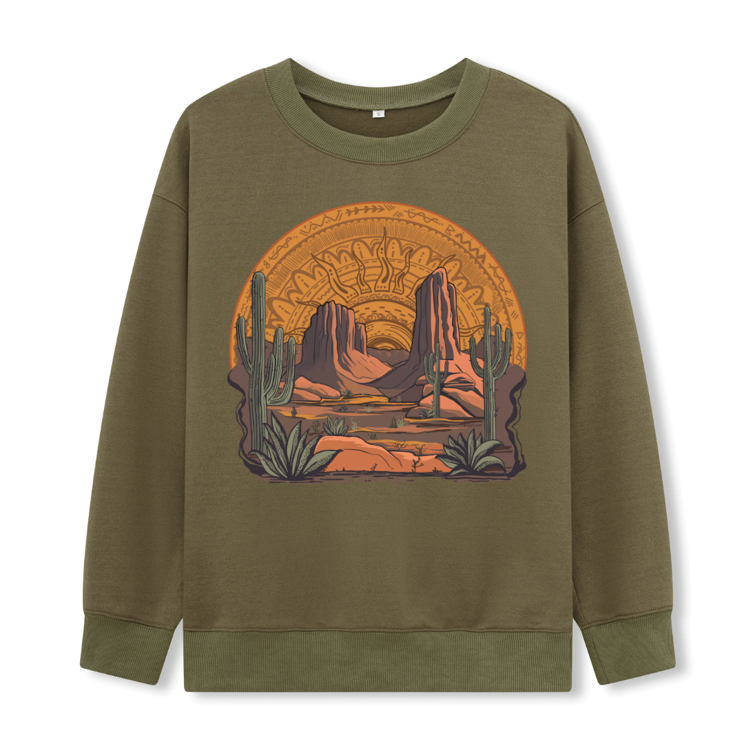 Golden Desert Front-printed Sweatshirt