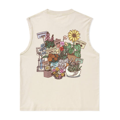 Freeleaf Flourishing Garden Nature Inspired Unisex Washed Tank Tops