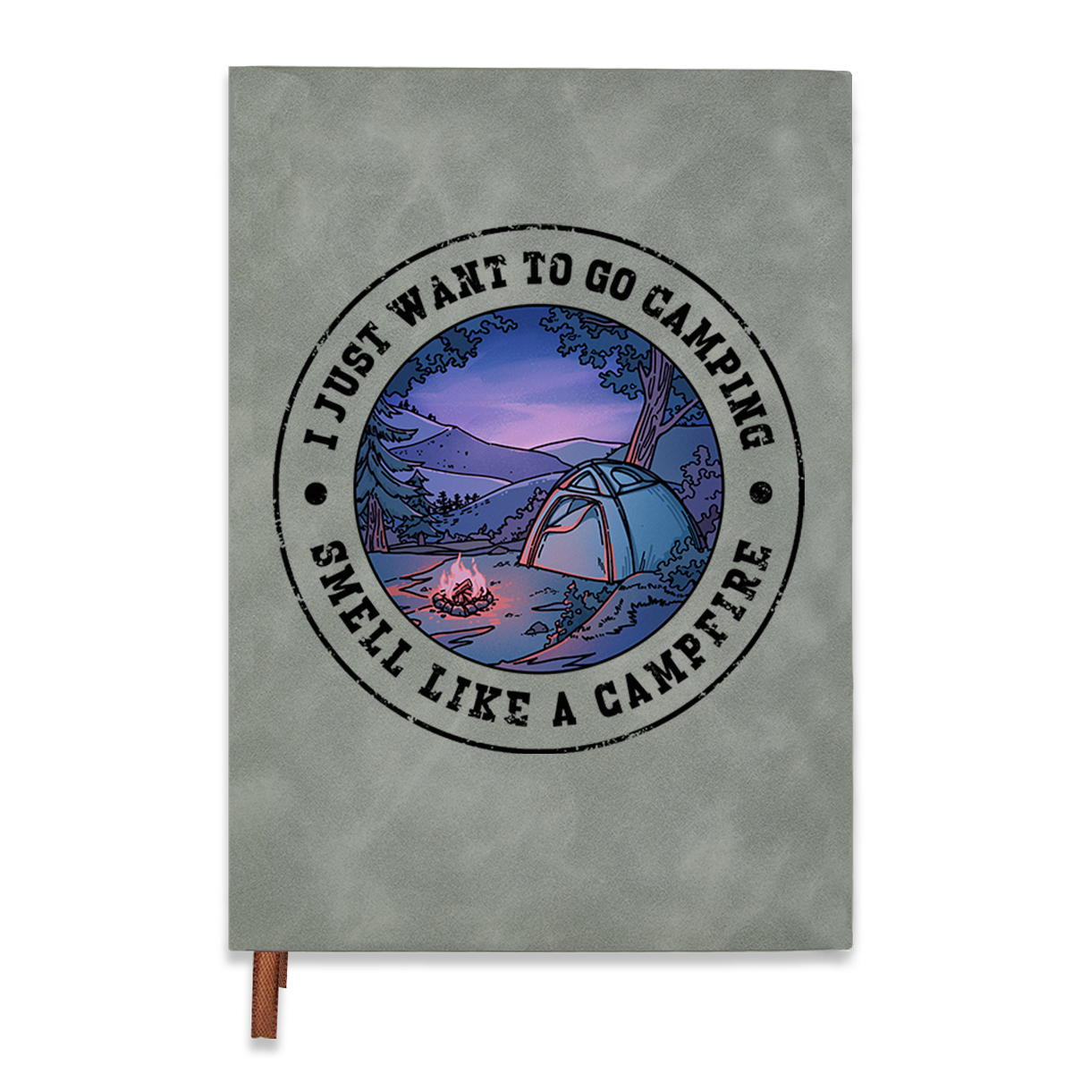 Freeleaf  Just Want To Go Camping Vintage Leather Journal Notebook