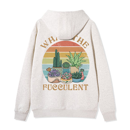 Freeleaf What the Fucculent Unisex Back-printed Fleece Full-Zip Hoodie