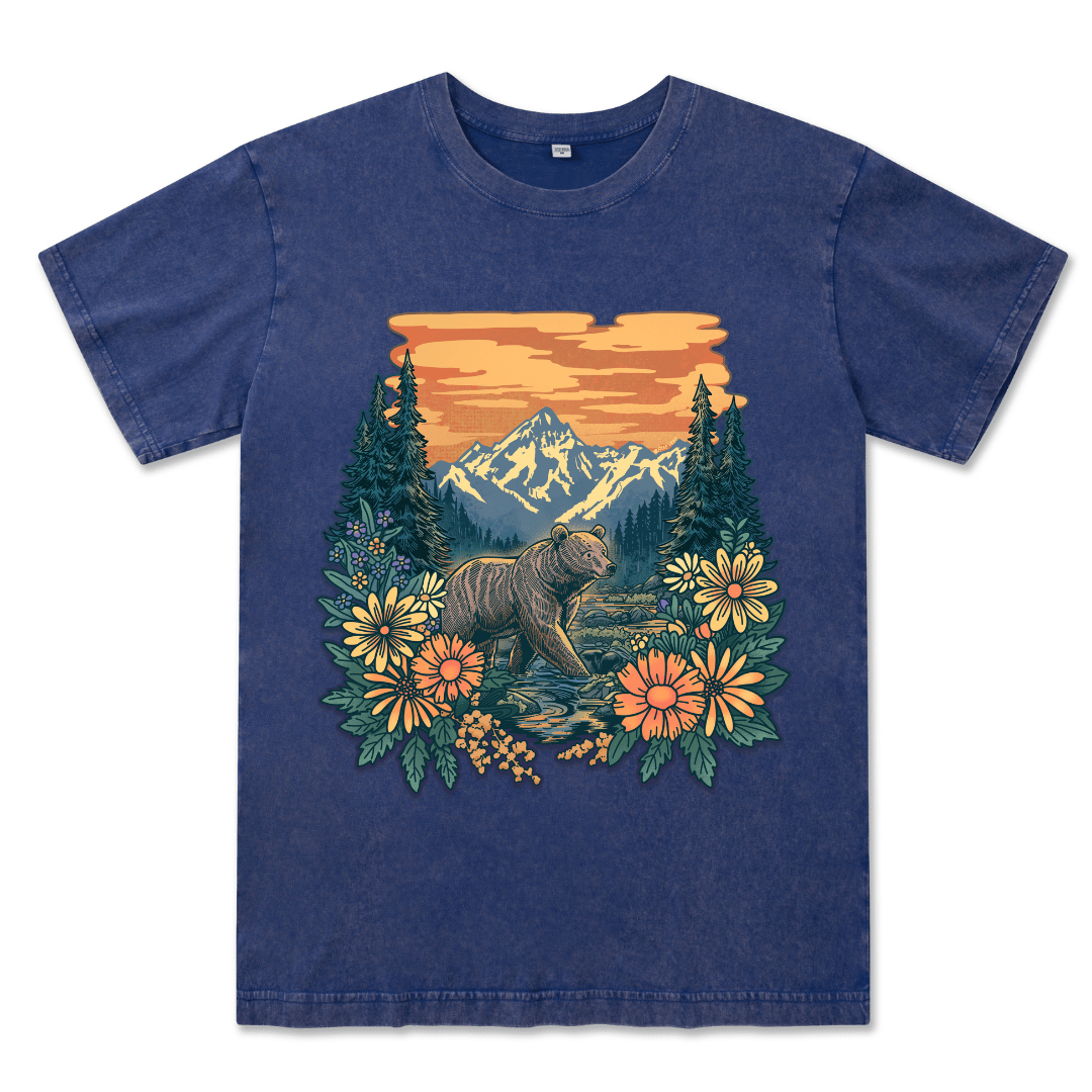 Go Into Nature Front-printed Washed Tee