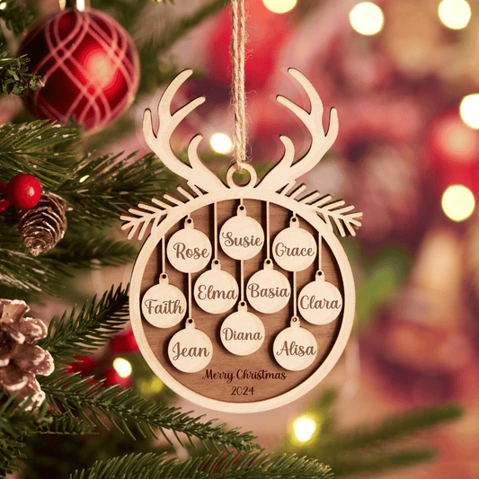 Lucky Pine Personalized Name Custom Wooden Christmas Tree Ornament