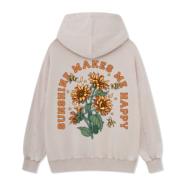 Freeleaf Sunshine Makes Me Happy Unisex Nature Inspired Hoodie