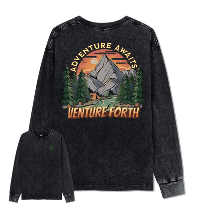 Adventure Awaits Washed Long Sleeve Top