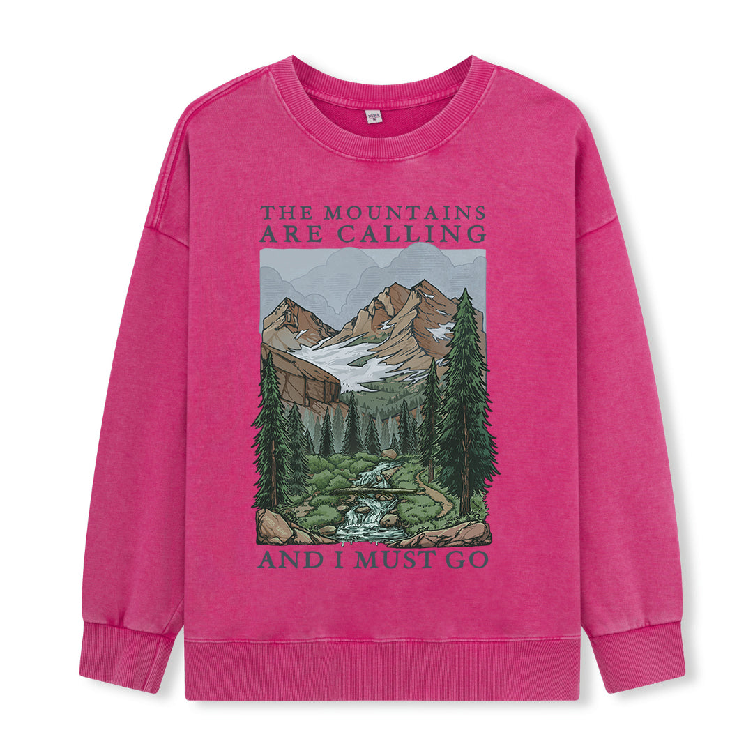 Freeleaf The Mountains Are Calling Unisex Washed Sweatshirt