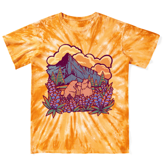 Mount Rainier National Park Front-printed Tie Dye Tee