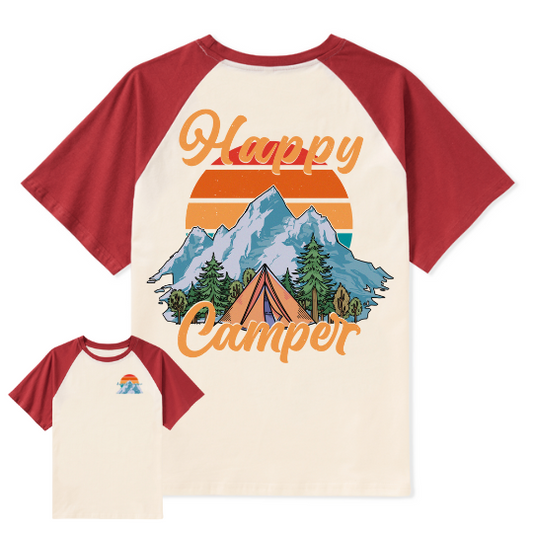 Happy Camper Raglan Short Sleeve Top