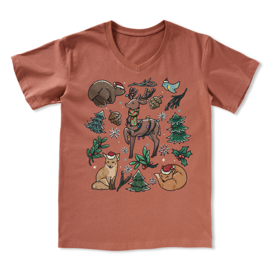 Yellowstone Christmas Wonderland V-neck Tee