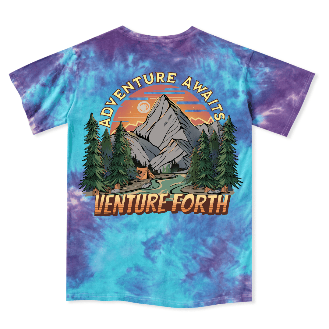 Adventure Awaits Tie Dye Tee