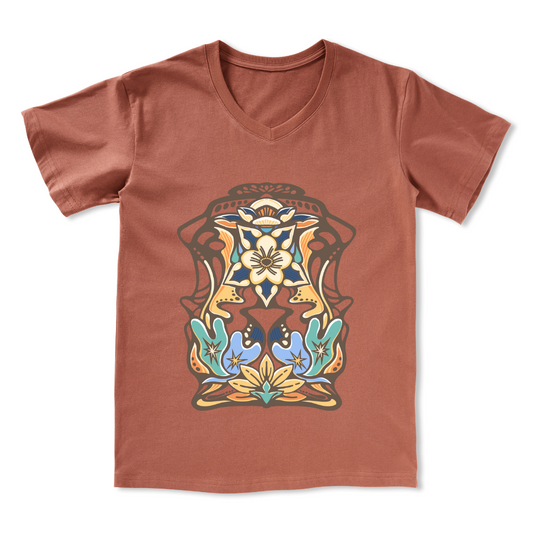 Aquilegia Formosa Front-printed V-neck Tee