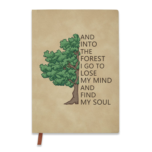 Freeleaf Into Forest And Find My Soul Vintage Leather Journal Notebook