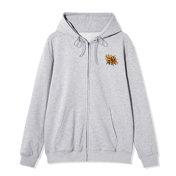 Freeleaf Sunshine Makes Me Happy Unisex Nature Inspired Fleece Full-Zip Hoodie