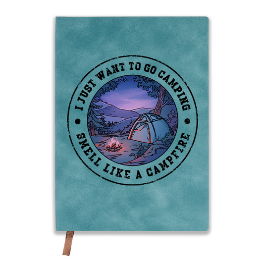 Freeleaf  Just Want To Go Camping Vintage Leather Journal Notebook