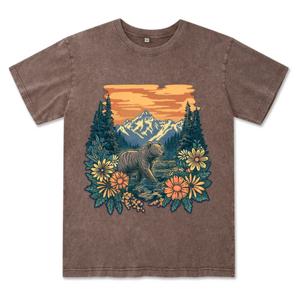 Go Into Nature Front-printed Washed Tee