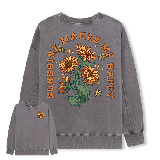 Freeleaf Sunshine Makes Me Happy Washed Sweatshirt