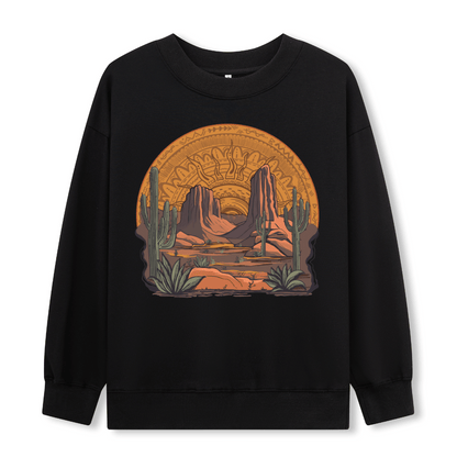 Golden Desert Front-printed Sweatshirt