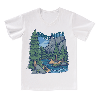 Yosemite National Park Front-printed V-neck Tee