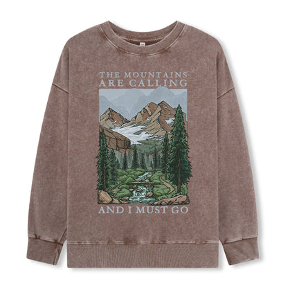 Freeleaf The Mountains Are Calling Unisex Washed Sweatshirt