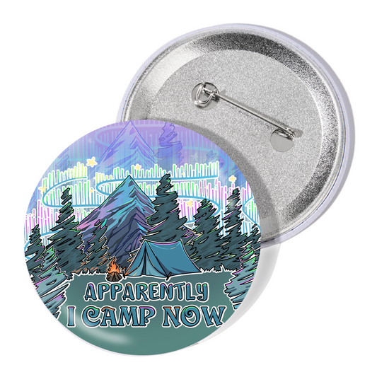 Freeleaf I Camping Now In The Land of Aurora Badge Pin