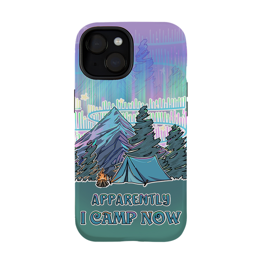 Freeleaf I Camping Now In The Land of Aurora Iphone Case