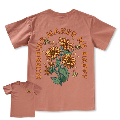 Freeleaf Sunshine Makes Me Happy Unisex V-neck Tee