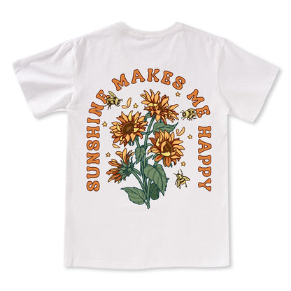 Freeleaf Sunshine Makes Me Happy Unisex V-neck Tee