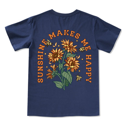 Freeleaf Sunshine Makes Me Happy Unisex V-neck Tee