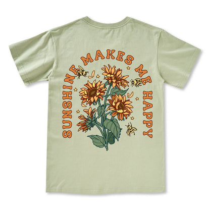 Freeleaf Sunshine Makes Me Happy Unisex V-neck Tee