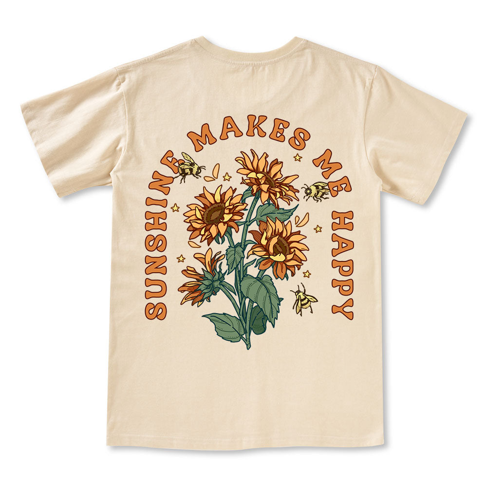 Freeleaf Sunshine Makes Me Happy Unisex V-neck Tee