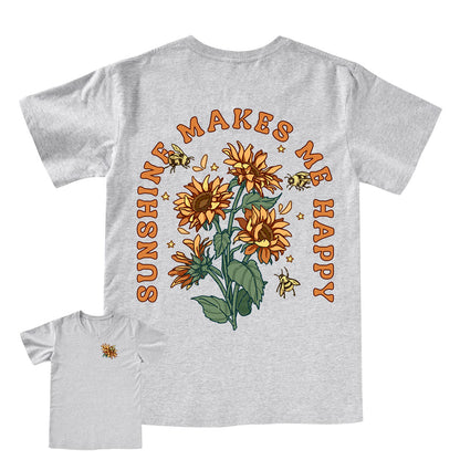 Freeleaf Sunshine Makes Me Happy Unisex V-neck Tee